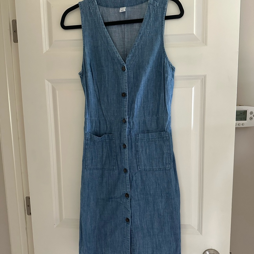 Old Navy Blue Denim Midi Dress